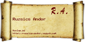 Ruzsics Andor névjegykártya
